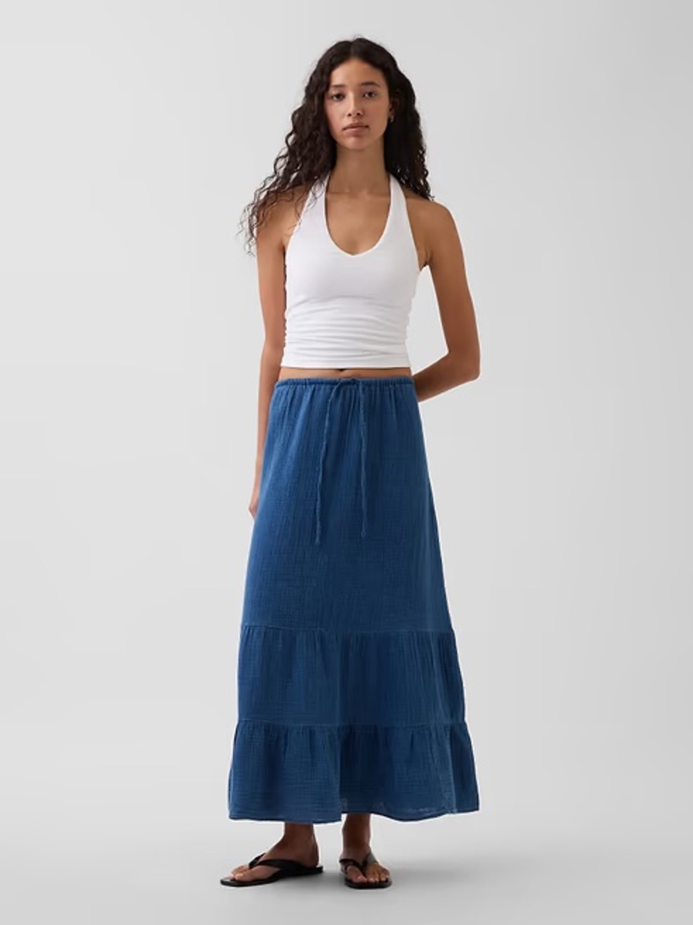 GAP Tiered Cotton Gauze Maxi Skirt